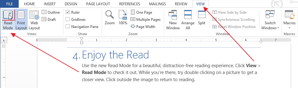  Read Mode In Word 2013 Does Not Look As The Take A Tour Document 