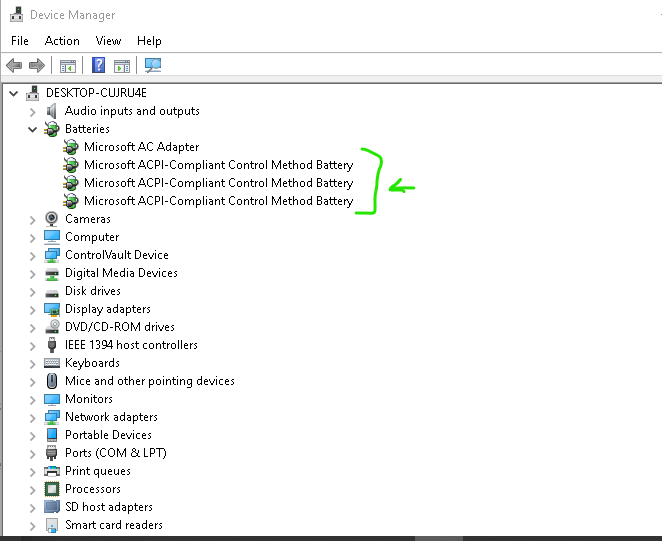 unremovable ACPI control battery driver - Microsoft Community