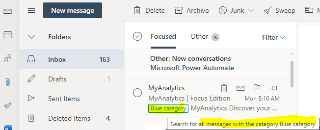 How to filter on category in outlook web app microsoft community