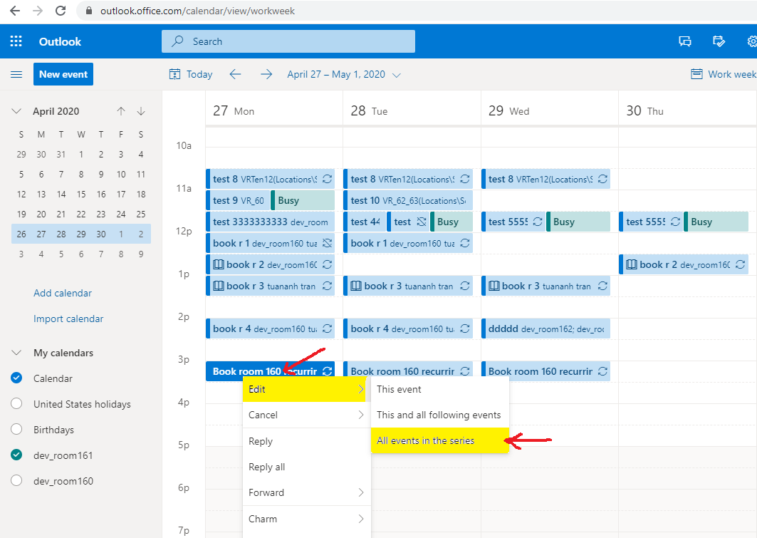 ‘Repeat’ field of Outlook 365 Calendar is incorrect when Microsoft