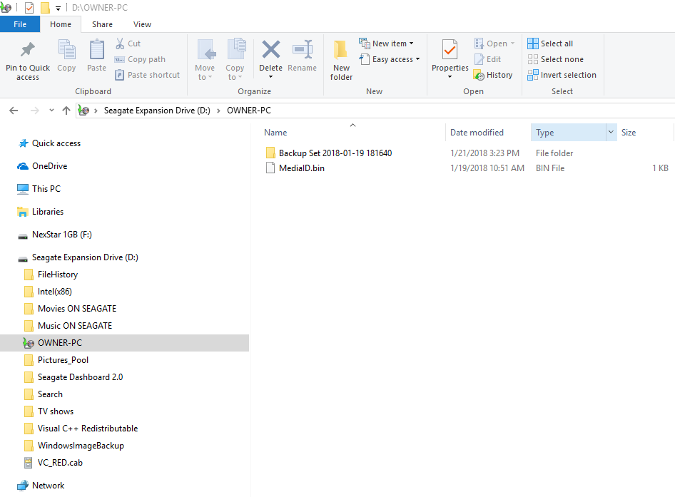 Windows 10 File History: How do I move (cut&amp;paste) all of existing 