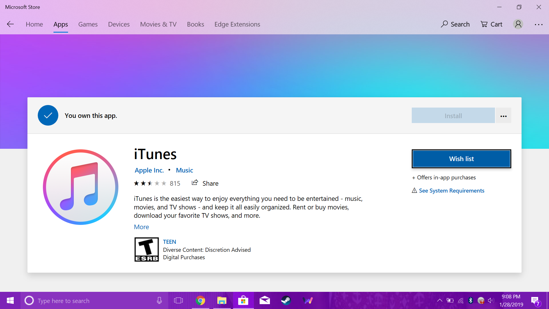 microsoft store wont download apps