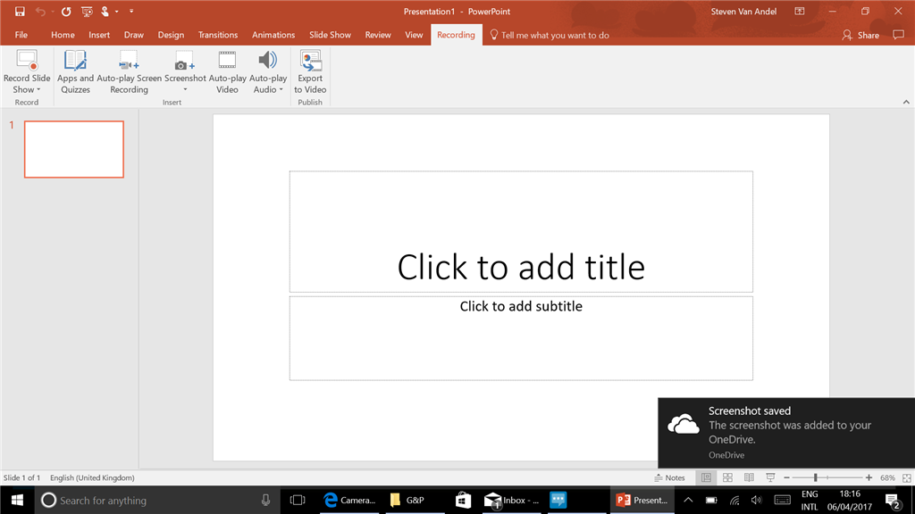 microsoft powerpoint record presentation with webcam