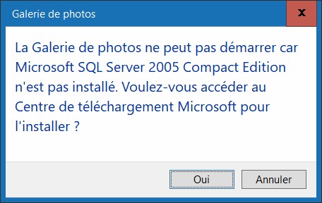 sql 2005 compact edition pour Windows Live Photo - Communauté Microsoft