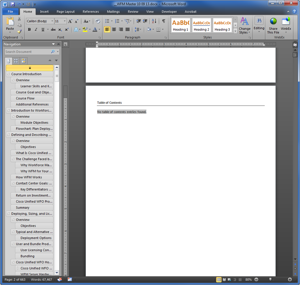 Error No Table Of Contents Entries Found Working With Microsoft Community