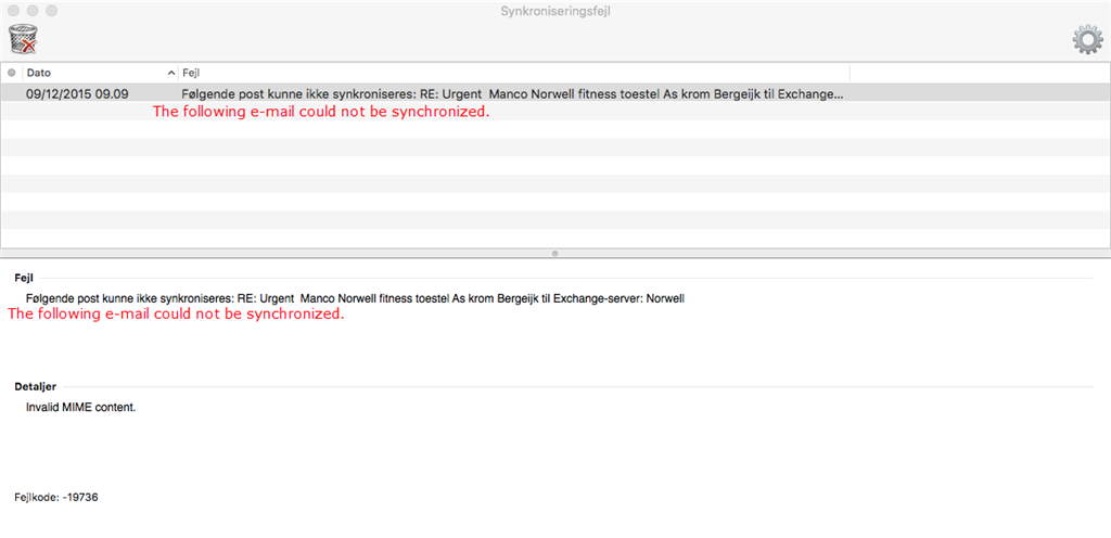 invalid mime content error code 19736 outlook for mac