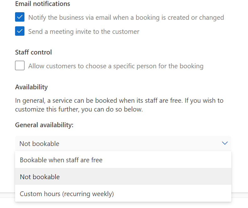 Bookings Custom Hours Weekly Is Not Working Microsoft Community