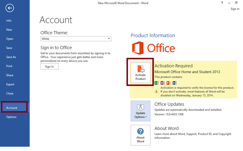 can't activate my office 2013 through my microsoft account. - Microsoft ...