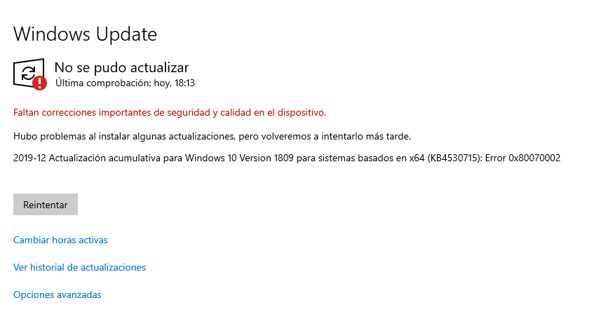 Error 0x80070002 Al Actualizar ≈ Windows 10 Microsoft Community 8907