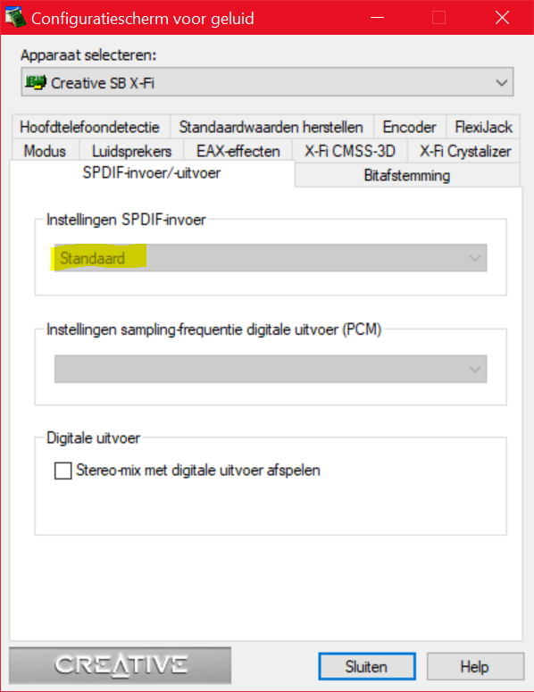 Problem With Spdif Io On Windows 10 With Sound Blaster X Fi Microsoft Community