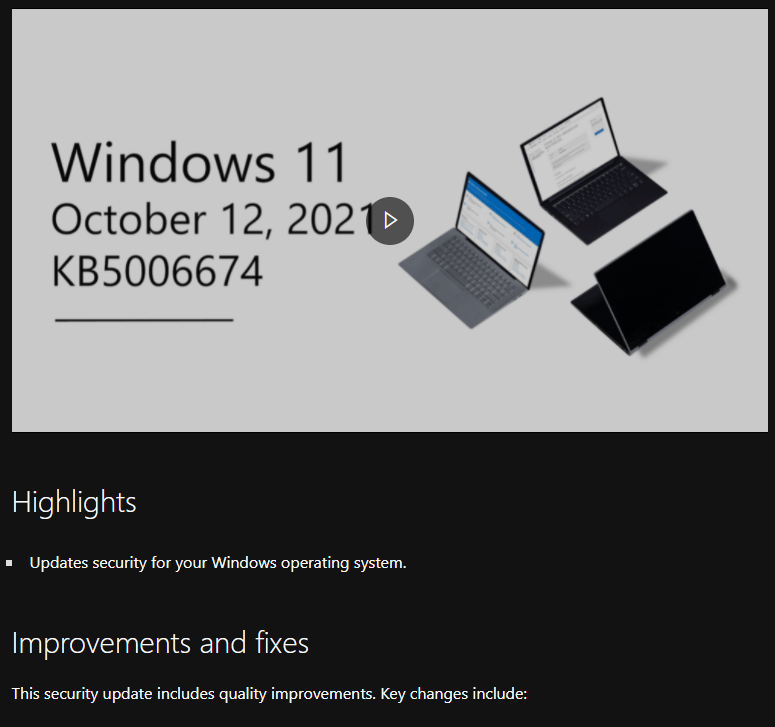 Cumulative Update For Windows 11 For X64-based Systems (KB5006674) Was ...