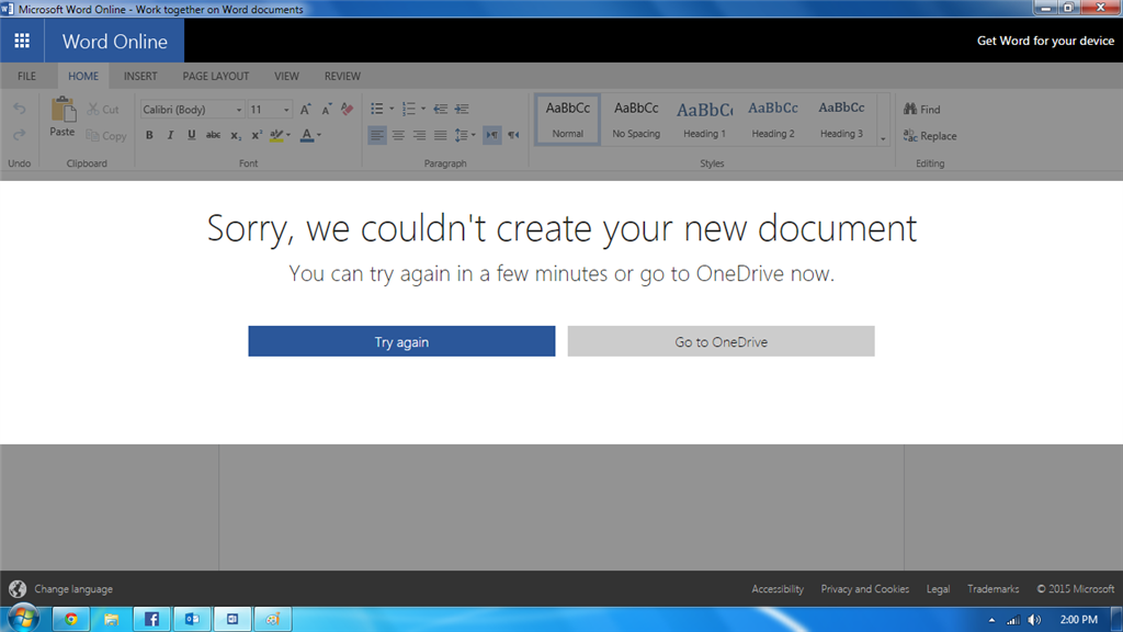 Unable To Create A New Document In Word Online Microsoft Community