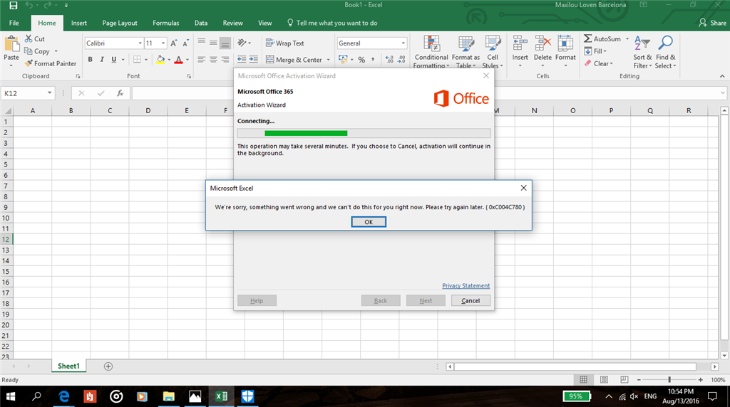 Microsoft Office 365 Personal Activation Error - Microsoft Community