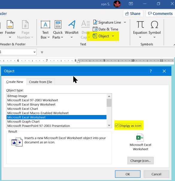 Insert an object in Word or Outlook - Microsoft Support