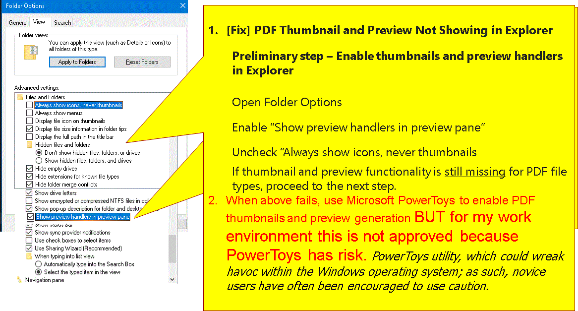 How to fix preview functionality missing for PDF file types after 