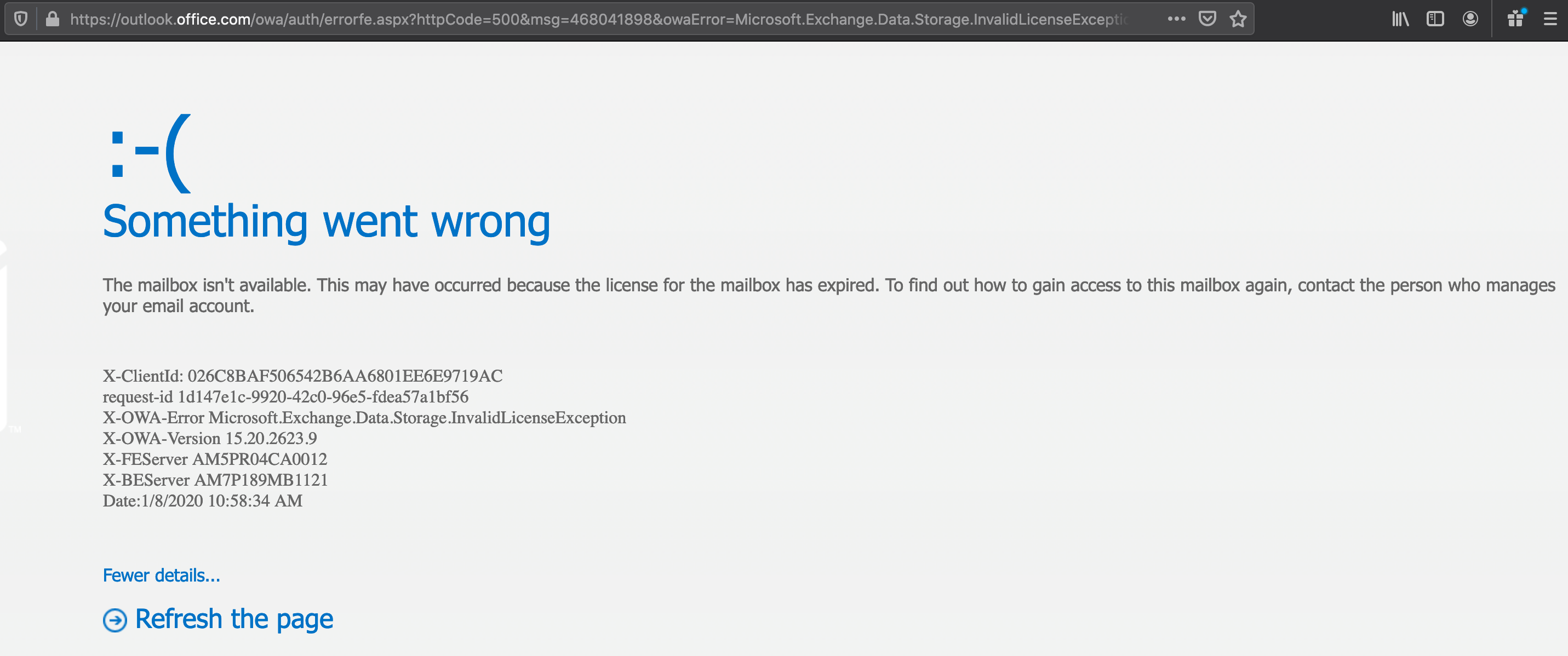 Outlook "Something Went Wrong The Mailbox Isn't - Microsoft Community