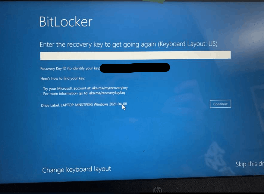 I Am Unable To Get The Bitlocker Key Because My Device Is Inactive ...