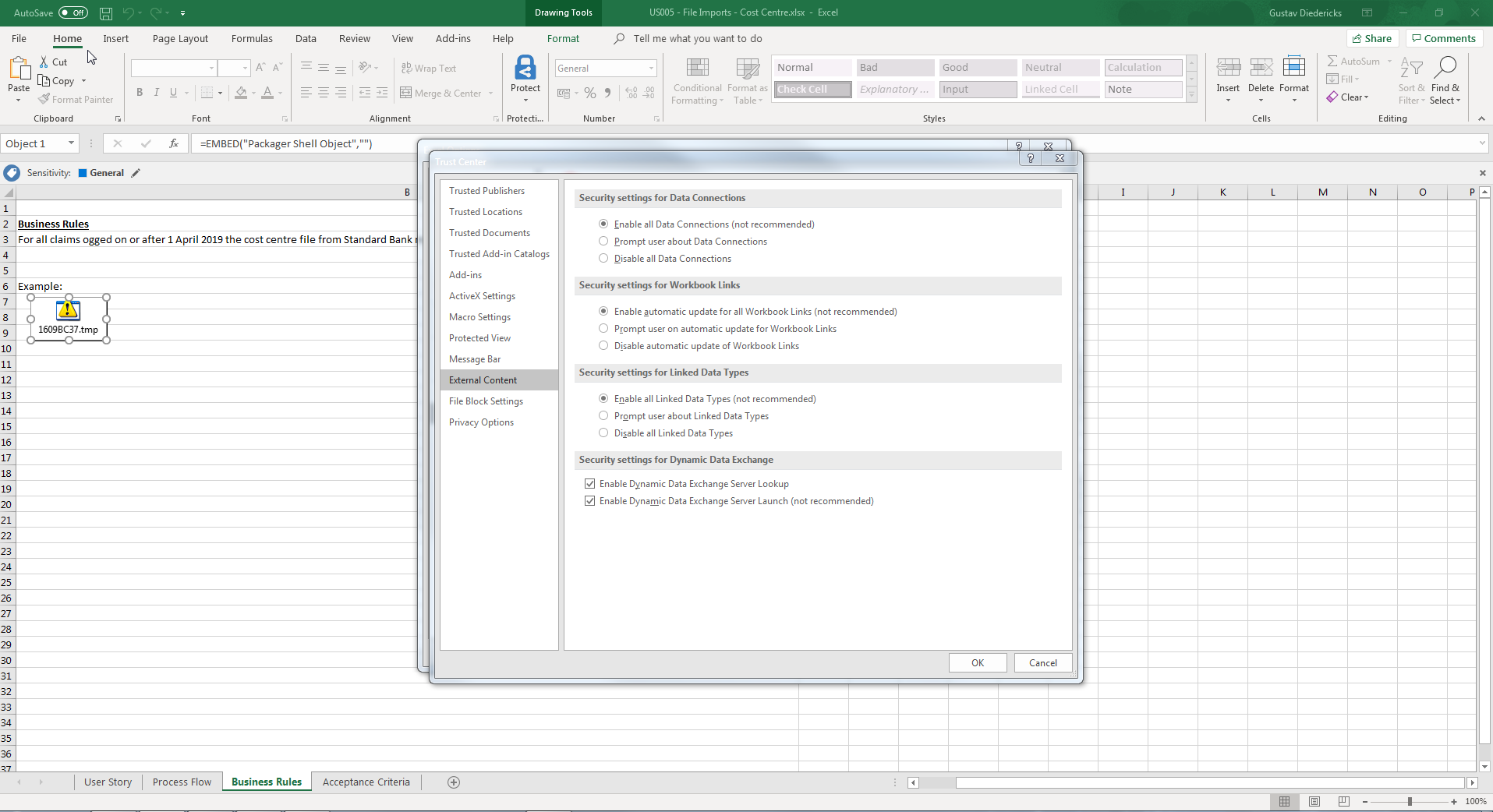 Getting Around Embedded File Block - Microsoft Community