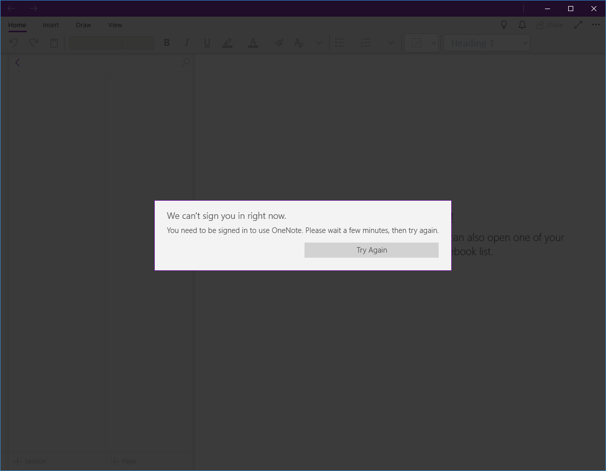 Unable To Sign In To Onenote With A Work Account Microsoft Community