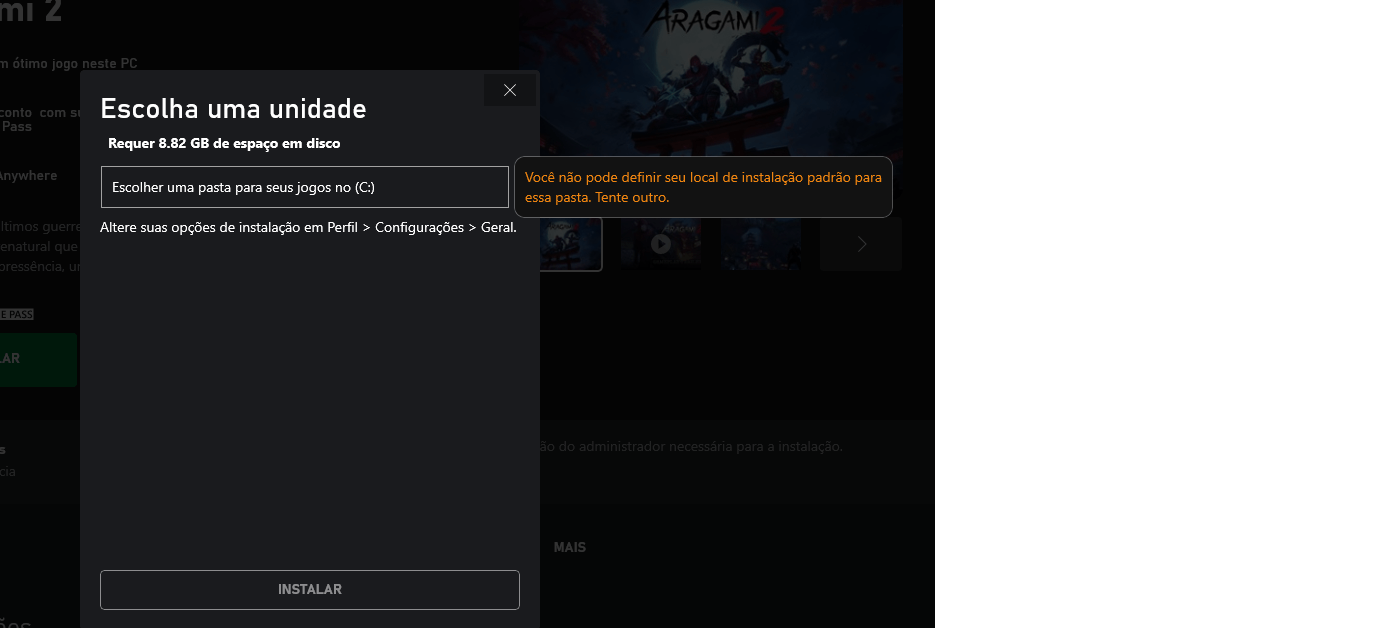 Problemas instalação de jogos e local de armazenamento - Microsoft Community