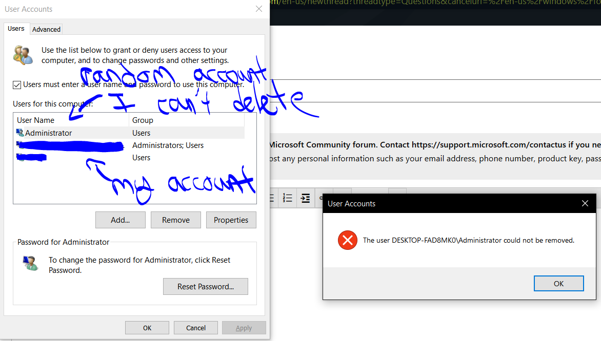 Random Administrator Account That I Can Not Delete Microsoft Community