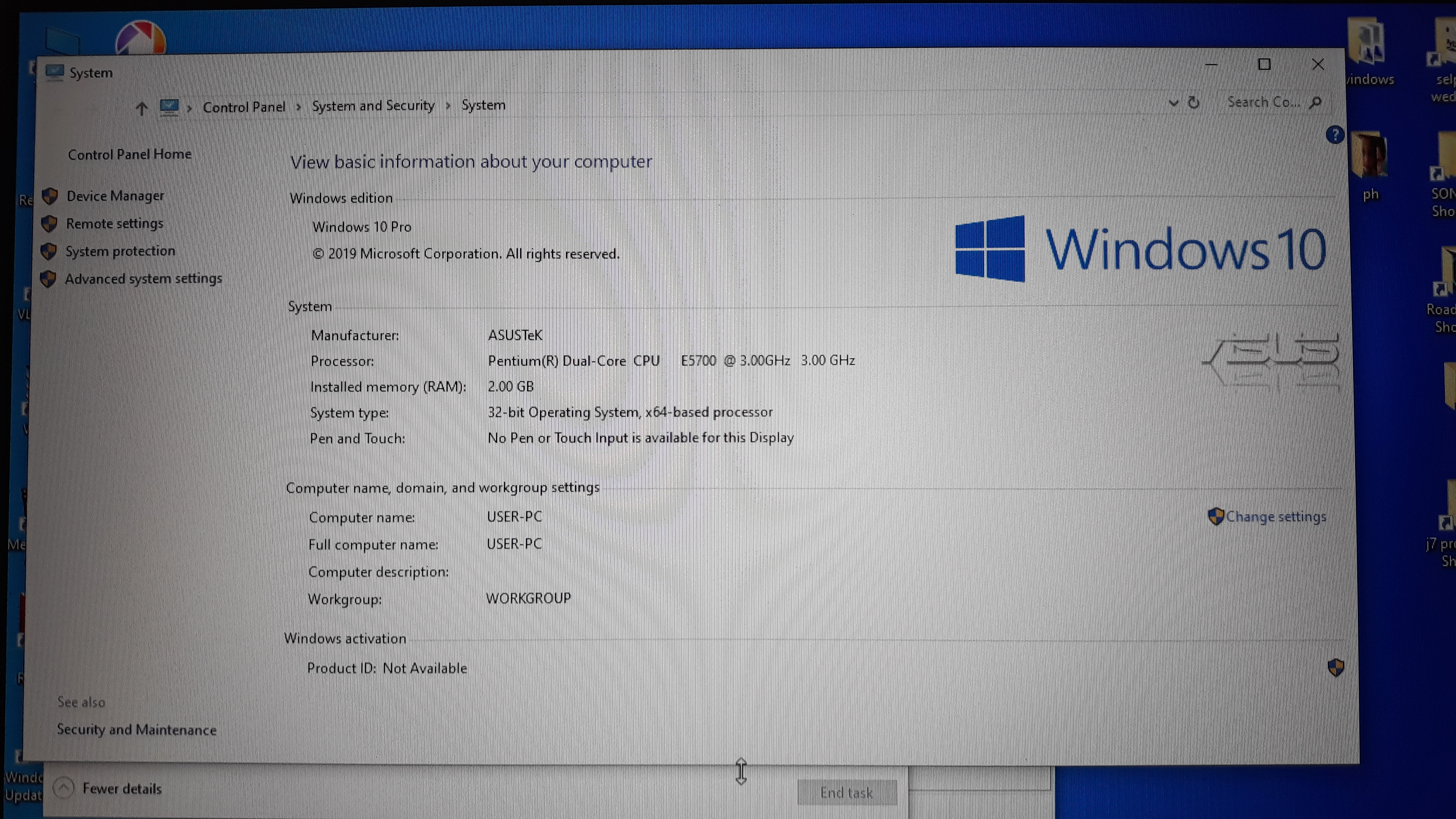 Win 10 Pro with 64bit Operating System, and x64-based Processor