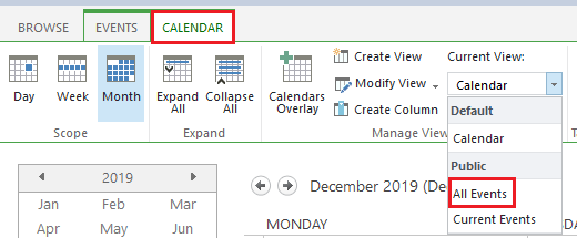 Events not showing up in Sharepoint calendar view - Microsoft Community