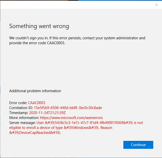 Dialog Box for O365 Device Cap Needs to be More Descriptive - Microsoft ...