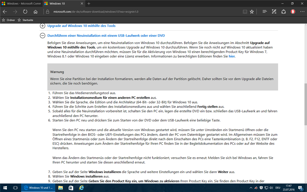 Windows 10 Upgrade Fehlermeldung 0x80004005