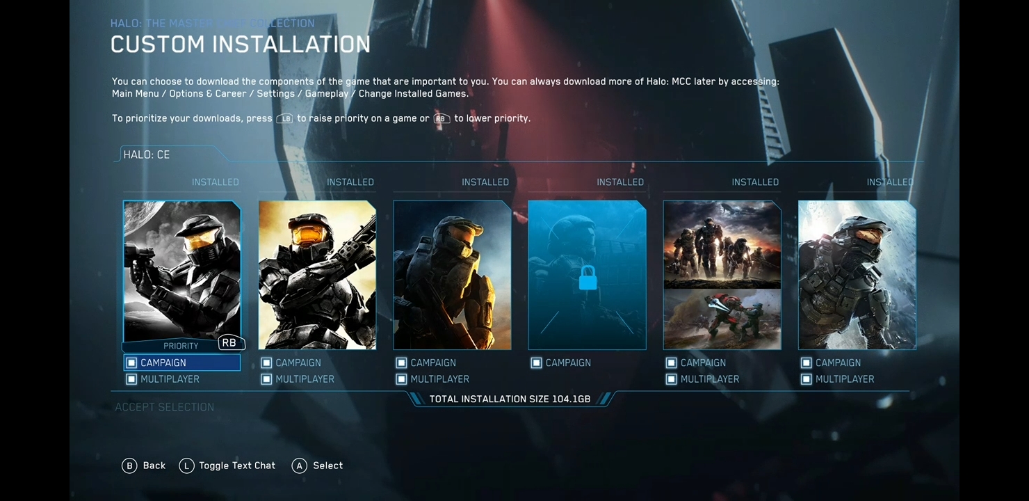 Halo Master Chief Collection custom installation lets you choose