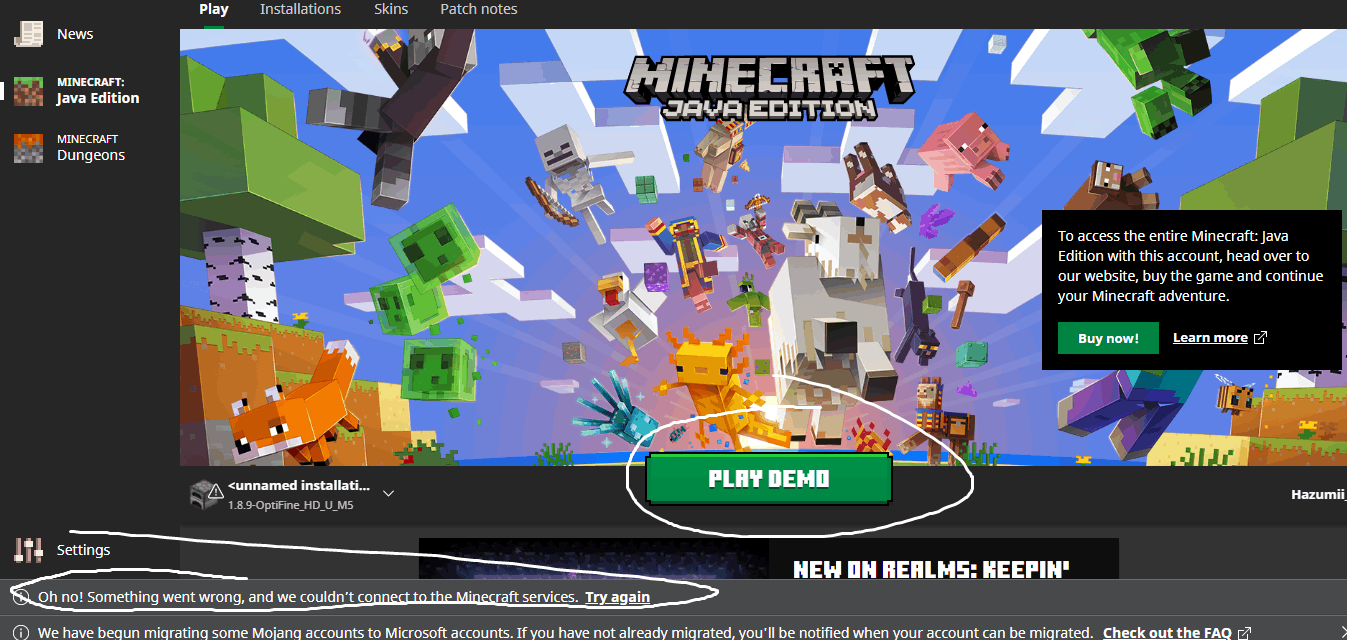 Minecraft Account Not Connecting