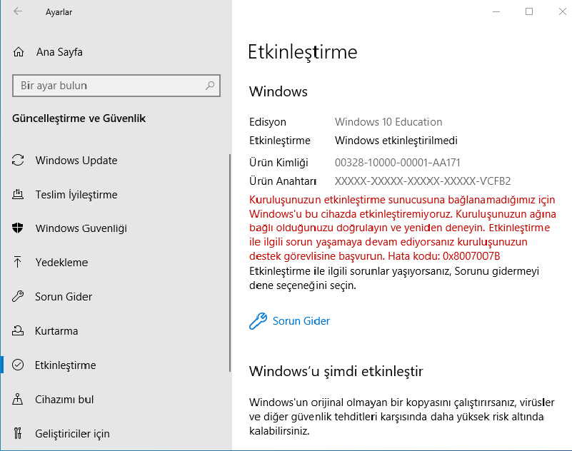 Windows 10 Etkinleþtirme Hatasý - Microsoft Community