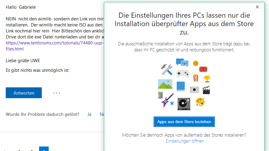 Fehlercode nach Update REDSTONE 4 Build 16362 läßt sich nicht beheben!