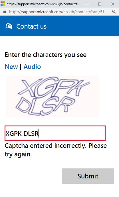 Captcha Does Not Work Examples Follow Microsoft Community