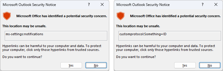 How to Suppress Microsoft Outlook Security Notice Warning for Links ...