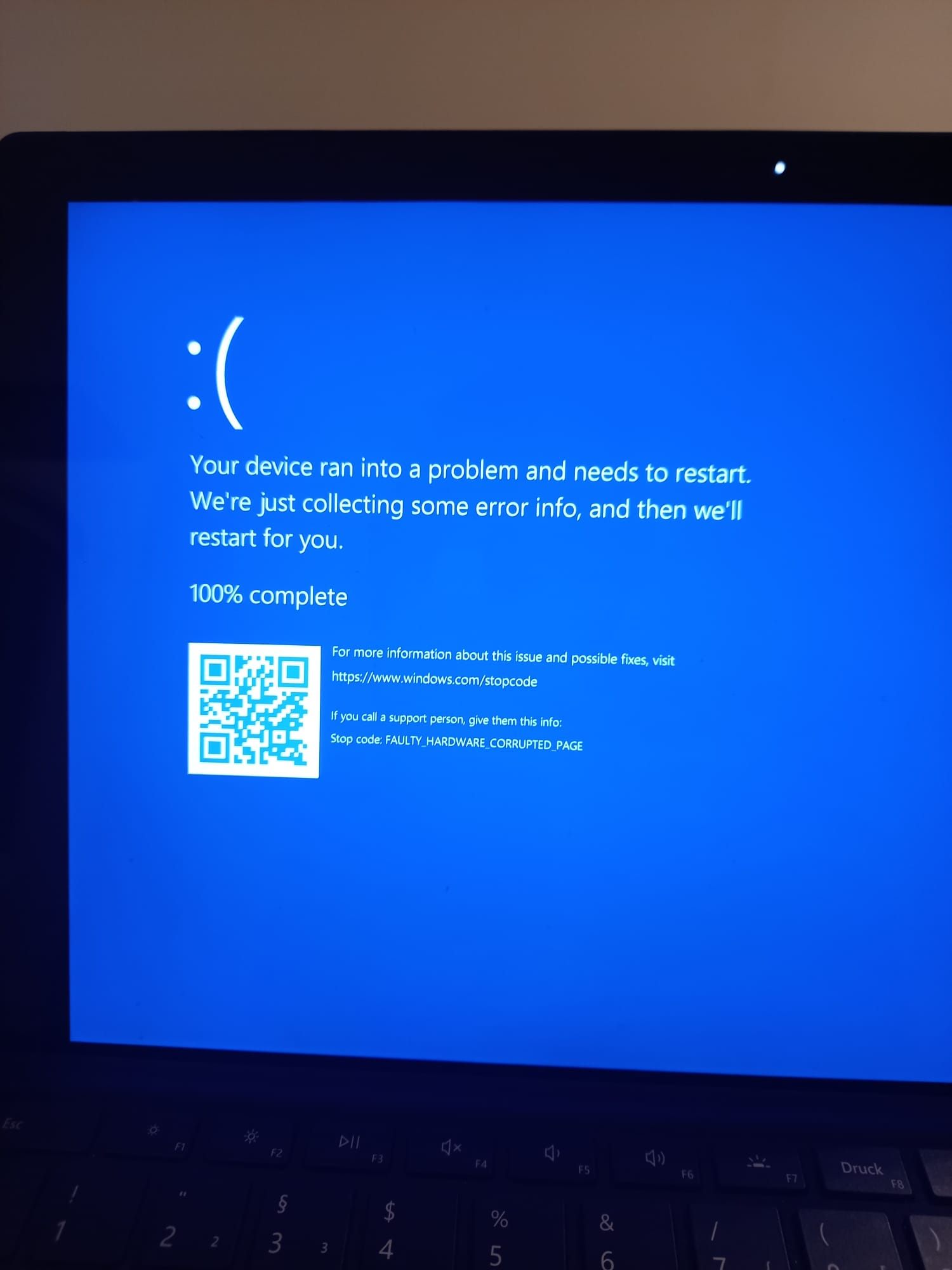 An Error With A Appearance Of Blue Screen With Qr Code During Video Microsoft Community