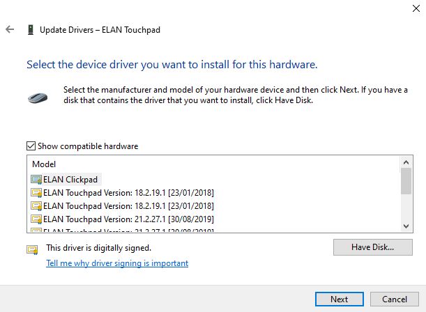 Elan Touchpad Not Working Device Not Present On Hp Laptop Microsoft Community