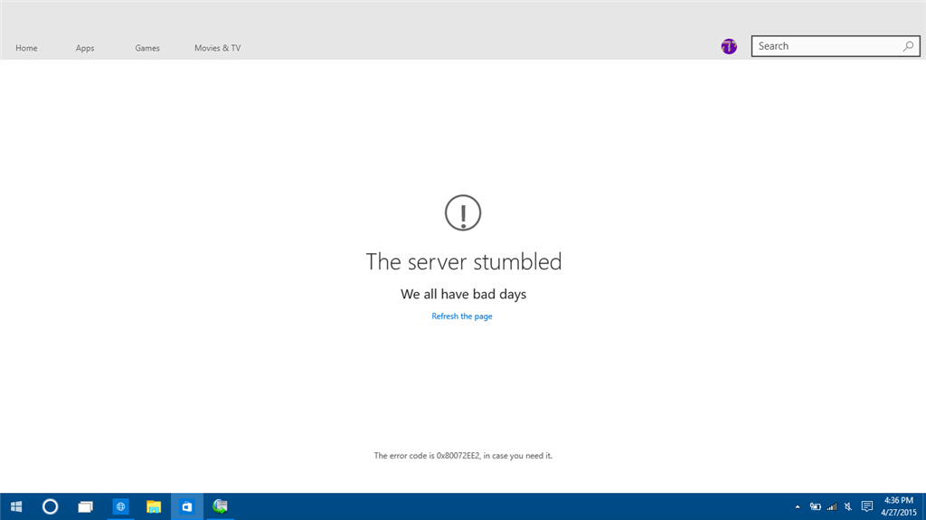 Windows Store Error # 0x80072EE2 - Microsoft Community