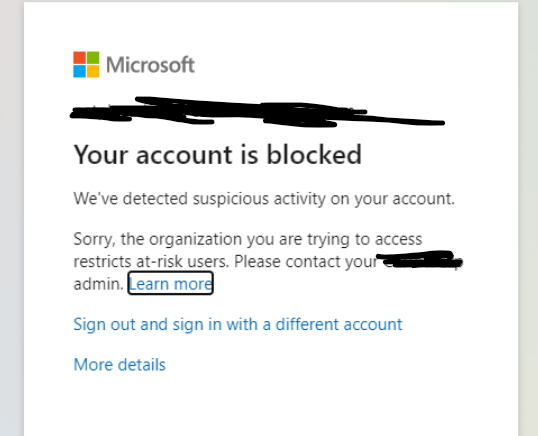 Login Error | Your Account Is Blocked - Microsoft Community