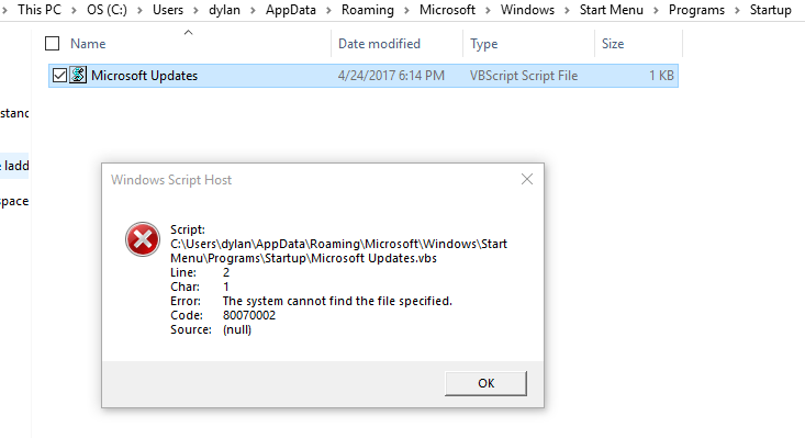 Windows 10 Script Error Popping Up Every Time I Start Or Restart - 