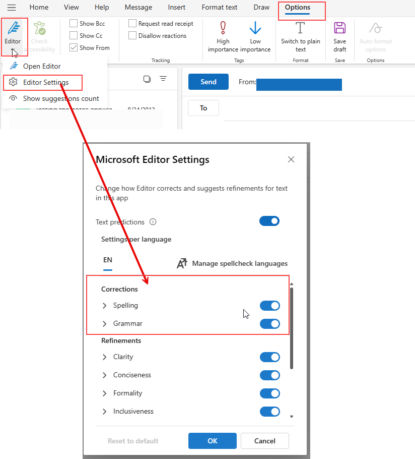 Turn off spell check in Outlook E-mail - Microsoft Community