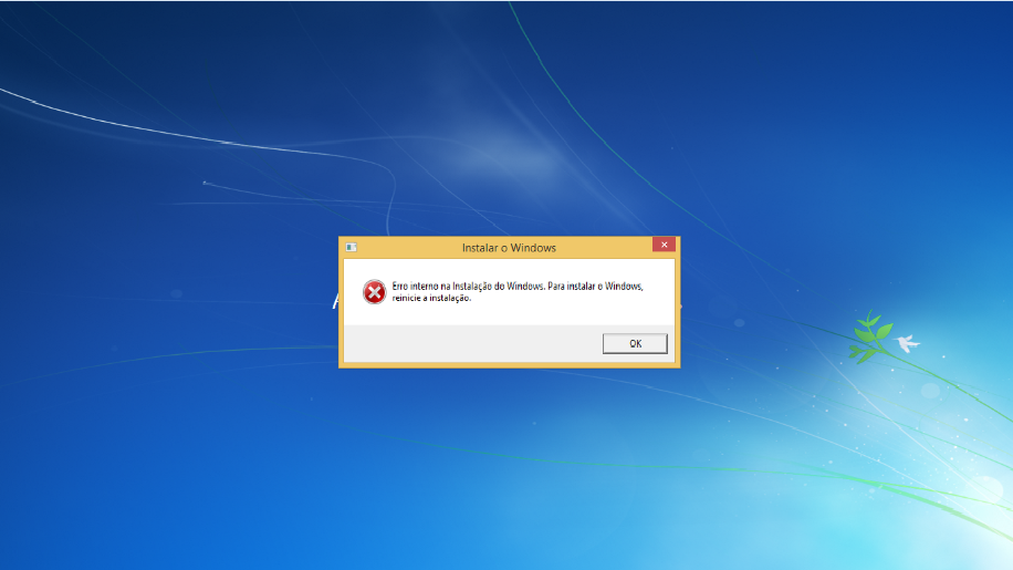 Erro Interno Na Instalação Do Windows. Para Instalar O Windows ...
