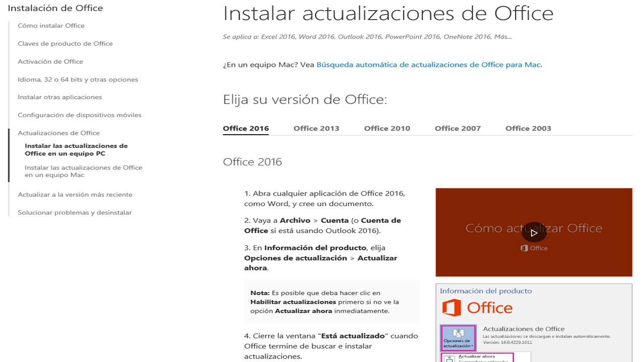 Office 2016 • ¿Cada cuanto hay que actualizar? - Microsoft Community