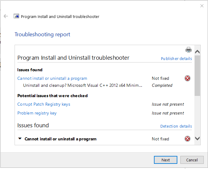 Can T Repair Uninstall Microsoft Visual C 12 Microsoft Community