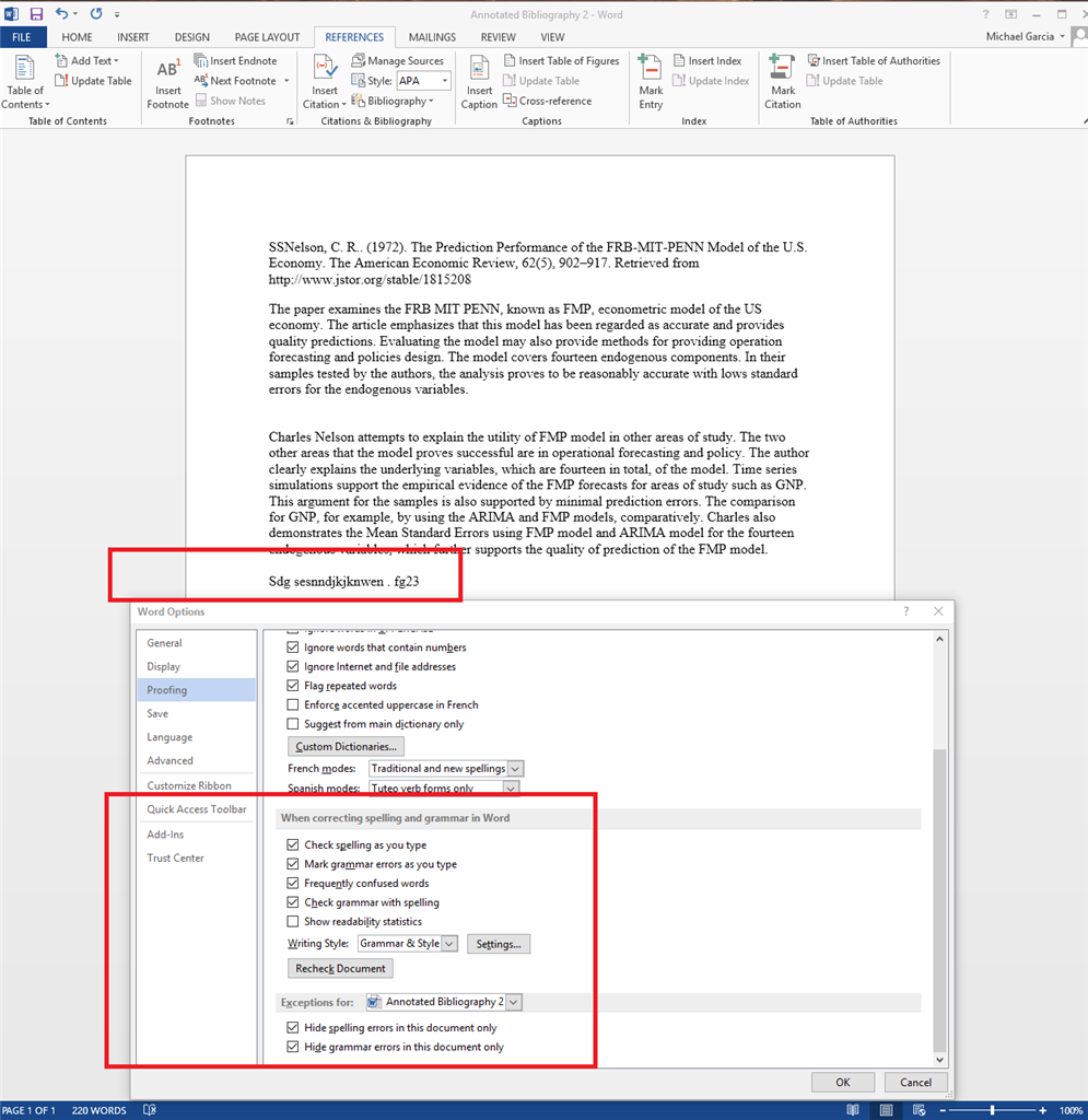 Spelling and Grammar in Word 2013: Marking/ Highlights do not work ...