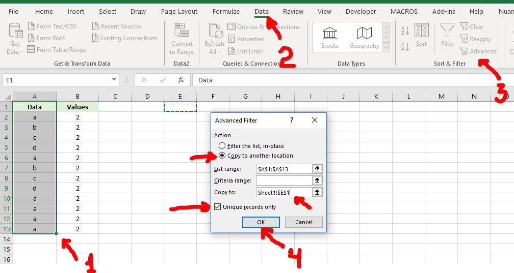 Excel Duplicates, consolidate with counts in a new column - Microsoft ...