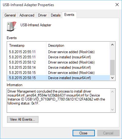 Windows 10 Pro: USB IrDA adapter driver installation ...
