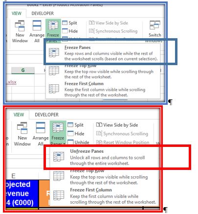 Freeze panes missing command Microsoft Community