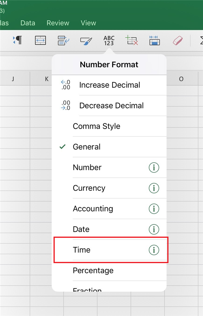 Excel For Ipad Format Issue Microsoft Community