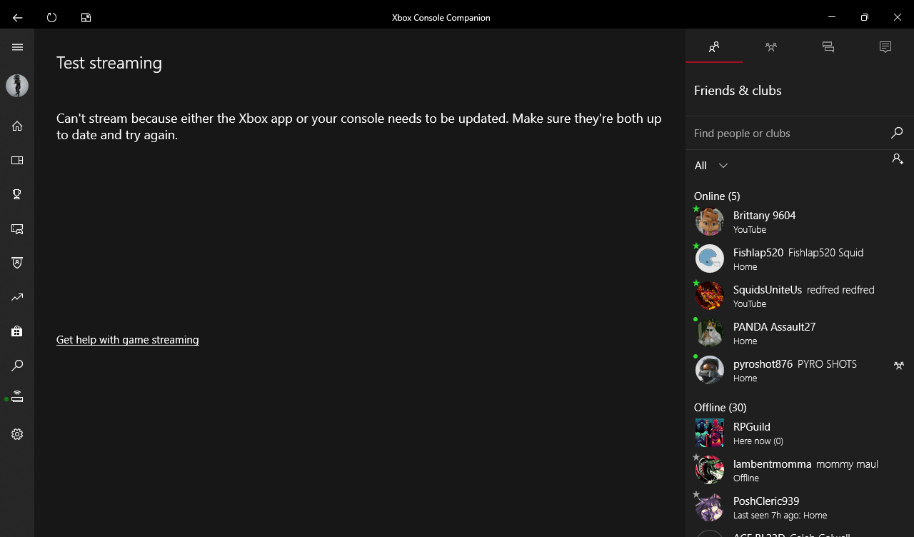 xbox companion app cant stream - Microsoft Community